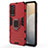Silikon Hülle Handyhülle und Kunststoff Schutzhülle Hartschalen Tasche mit Magnetisch Fingerring Ständer für Vivo X60 Pro 5G