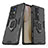 Silikon Hülle Handyhülle und Kunststoff Schutzhülle Hartschalen Tasche mit Magnetisch Fingerring Ständer für Vivo X70 Pro+ Plus 5G