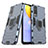 Silikon Hülle Handyhülle und Kunststoff Schutzhülle Hartschalen Tasche mit Magnetisch Fingerring Ständer für Vivo Y31 (2021)