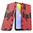 Silikon Hülle Handyhülle und Kunststoff Schutzhülle Hartschalen Tasche mit Magnetisch Fingerring Ständer für Vivo Y31 (2021) Rot