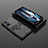 Silikon Hülle Handyhülle und Kunststoff Schutzhülle Hartschalen Tasche mit Magnetisch Fingerring Ständer für Xiaomi Poco F4 GT 5G Schwarz