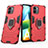 Silikon Hülle Handyhülle und Kunststoff Schutzhülle Hartschalen Tasche mit Magnetisch Fingerring Ständer für Xiaomi Redmi A2 Plus