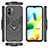 Silikon Hülle Handyhülle und Kunststoff Schutzhülle Hartschalen Tasche mit Magnetisch Fingerring Ständer für Xiaomi Redmi A2 Plus