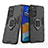 Silikon Hülle Handyhülle und Kunststoff Schutzhülle Hartschalen Tasche mit Magnetisch Fingerring Ständer für Xiaomi Redmi Note 11 4G (2022)