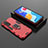 Silikon Hülle Handyhülle und Kunststoff Schutzhülle Hartschalen Tasche mit Magnetisch Fingerring Ständer für Xiaomi Redmi Note 11 4G (2022) Rot
