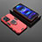 Silikon Hülle Handyhülle und Kunststoff Schutzhülle Hartschalen Tasche mit Magnetisch Fingerring Ständer für Xiaomi Redmi Note 12 Explorer Rot