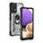 Silikon Hülle Handyhülle und Kunststoff Schutzhülle Hartschalen Tasche mit Magnetisch Fingerring Ständer J01S für Samsung Galaxy A32 4G
