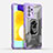 Silikon Hülle Handyhülle und Kunststoff Schutzhülle Hartschalen Tasche mit Magnetisch Fingerring Ständer J01S für Samsung Galaxy A52 4G
