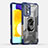Silikon Hülle Handyhülle und Kunststoff Schutzhülle Hartschalen Tasche mit Magnetisch Fingerring Ständer J01S für Samsung Galaxy A52 4G Blau
