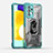 Silikon Hülle Handyhülle und Kunststoff Schutzhülle Hartschalen Tasche mit Magnetisch Fingerring Ständer J01S für Samsung Galaxy A52 4G Grün
