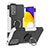 Silikon Hülle Handyhülle und Kunststoff Schutzhülle Hartschalen Tasche mit Magnetisch Fingerring Ständer J01X für Samsung Galaxy A52 4G