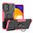 Silikon Hülle Handyhülle und Kunststoff Schutzhülle Hartschalen Tasche mit Magnetisch Fingerring Ständer J01X für Samsung Galaxy A53 5G Pink