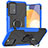 Silikon Hülle Handyhülle und Kunststoff Schutzhülle Hartschalen Tasche mit Magnetisch Fingerring Ständer J01X für Samsung Galaxy A72 4G