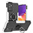 Silikon Hülle Handyhülle und Kunststoff Schutzhülle Hartschalen Tasche mit Magnetisch Fingerring Ständer J01X für Samsung Galaxy A82 5G