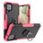 Silikon Hülle Handyhülle und Kunststoff Schutzhülle Hartschalen Tasche mit Magnetisch Fingerring Ständer J01X für Samsung Galaxy M12