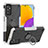 Silikon Hülle Handyhülle und Kunststoff Schutzhülle Hartschalen Tasche mit Magnetisch Fingerring Ständer J01X für Samsung Galaxy M52 5G
