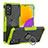 Silikon Hülle Handyhülle und Kunststoff Schutzhülle Hartschalen Tasche mit Magnetisch Fingerring Ständer J01X für Samsung Galaxy M52 5G