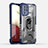 Silikon Hülle Handyhülle und Kunststoff Schutzhülle Hartschalen Tasche mit Magnetisch Fingerring Ständer J02S für Samsung Galaxy A12 5G
