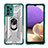 Silikon Hülle Handyhülle und Kunststoff Schutzhülle Hartschalen Tasche mit Magnetisch Fingerring Ständer J02S für Samsung Galaxy A32 4G