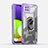 Silikon Hülle Handyhülle und Kunststoff Schutzhülle Hartschalen Tasche mit Magnetisch Fingerring Ständer J02S für Samsung Galaxy F42 5G