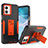 Silikon Hülle Handyhülle und Kunststoff Schutzhülle Hartschalen Tasche mit Magnetisch Fingerring Ständer J03S für Motorola Moto G 5G (2023)