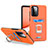 Silikon Hülle Handyhülle und Kunststoff Schutzhülle Hartschalen Tasche mit Magnetisch Fingerring Ständer J03S für Samsung Galaxy A72 5G Orange