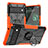 Silikon Hülle Handyhülle und Kunststoff Schutzhülle Hartschalen Tasche mit Magnetisch Fingerring Ständer JX1 für Google Pixel 6 Pro 5G Orange