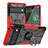 Silikon Hülle Handyhülle und Kunststoff Schutzhülle Hartschalen Tasche mit Magnetisch Fingerring Ständer JX1 für Google Pixel 6 Pro 5G Rot