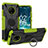 Silikon Hülle Handyhülle und Kunststoff Schutzhülle Hartschalen Tasche mit Magnetisch Fingerring Ständer JX1 für Nokia C200 Grün
