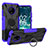Silikon Hülle Handyhülle und Kunststoff Schutzhülle Hartschalen Tasche mit Magnetisch Fingerring Ständer JX1 für Nokia C200 Violett