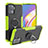 Silikon Hülle Handyhülle und Kunststoff Schutzhülle Hartschalen Tasche mit Magnetisch Fingerring Ständer JX1 für Oppo A94 4G