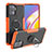 Silikon Hülle Handyhülle und Kunststoff Schutzhülle Hartschalen Tasche mit Magnetisch Fingerring Ständer JX1 für Oppo A94 4G Orange