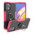 Silikon Hülle Handyhülle und Kunststoff Schutzhülle Hartschalen Tasche mit Magnetisch Fingerring Ständer JX1 für Oppo A94 4G Pink