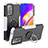 Silikon Hülle Handyhülle und Kunststoff Schutzhülle Hartschalen Tasche mit Magnetisch Fingerring Ständer JX1 für Oppo A94 5G