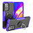 Silikon Hülle Handyhülle und Kunststoff Schutzhülle Hartschalen Tasche mit Magnetisch Fingerring Ständer JX1 für Oppo A94 5G Violett