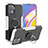 Silikon Hülle Handyhülle und Kunststoff Schutzhülle Hartschalen Tasche mit Magnetisch Fingerring Ständer JX1 für Oppo Reno5 Lite