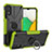 Silikon Hülle Handyhülle und Kunststoff Schutzhülle Hartschalen Tasche mit Magnetisch Fingerring Ständer JX1 für Samsung Galaxy A03 Core