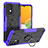 Silikon Hülle Handyhülle und Kunststoff Schutzhülle Hartschalen Tasche mit Magnetisch Fingerring Ständer JX1 für Samsung Galaxy A13 4G Violett