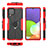Silikon Hülle Handyhülle und Kunststoff Schutzhülle Hartschalen Tasche mit Magnetisch Fingerring Ständer JX1 für Samsung Galaxy A22 4G