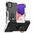 Silikon Hülle Handyhülle und Kunststoff Schutzhülle Hartschalen Tasche mit Magnetisch Fingerring Ständer JX1 für Samsung Galaxy A22 5G