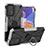 Silikon Hülle Handyhülle und Kunststoff Schutzhülle Hartschalen Tasche mit Magnetisch Fingerring Ständer JX1 für Samsung Galaxy A23 5G