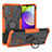 Silikon Hülle Handyhülle und Kunststoff Schutzhülle Hartschalen Tasche mit Magnetisch Fingerring Ständer JX1 für Samsung Galaxy A33 5G Orange