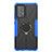 Silikon Hülle Handyhülle und Kunststoff Schutzhülle Hartschalen Tasche mit Magnetisch Fingerring Ständer JX1 für Samsung Galaxy A52 4G Blau