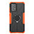 Silikon Hülle Handyhülle und Kunststoff Schutzhülle Hartschalen Tasche mit Magnetisch Fingerring Ständer JX1 für Samsung Galaxy A52 4G Orange