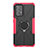 Silikon Hülle Handyhülle und Kunststoff Schutzhülle Hartschalen Tasche mit Magnetisch Fingerring Ständer JX1 für Samsung Galaxy A52 4G Pink