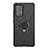 Silikon Hülle Handyhülle und Kunststoff Schutzhülle Hartschalen Tasche mit Magnetisch Fingerring Ständer JX1 für Samsung Galaxy A52 4G Schwarz