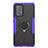 Silikon Hülle Handyhülle und Kunststoff Schutzhülle Hartschalen Tasche mit Magnetisch Fingerring Ständer JX1 für Samsung Galaxy A52 4G Violett