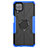 Silikon Hülle Handyhülle und Kunststoff Schutzhülle Hartschalen Tasche mit Magnetisch Fingerring Ständer JX1 für Samsung Galaxy M12 Blau
