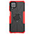 Silikon Hülle Handyhülle und Kunststoff Schutzhülle Hartschalen Tasche mit Magnetisch Fingerring Ständer JX1 für Samsung Galaxy M12 Rot