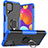 Silikon Hülle Handyhülle und Kunststoff Schutzhülle Hartschalen Tasche mit Magnetisch Fingerring Ständer JX1 für Samsung Galaxy M62 4G Blau